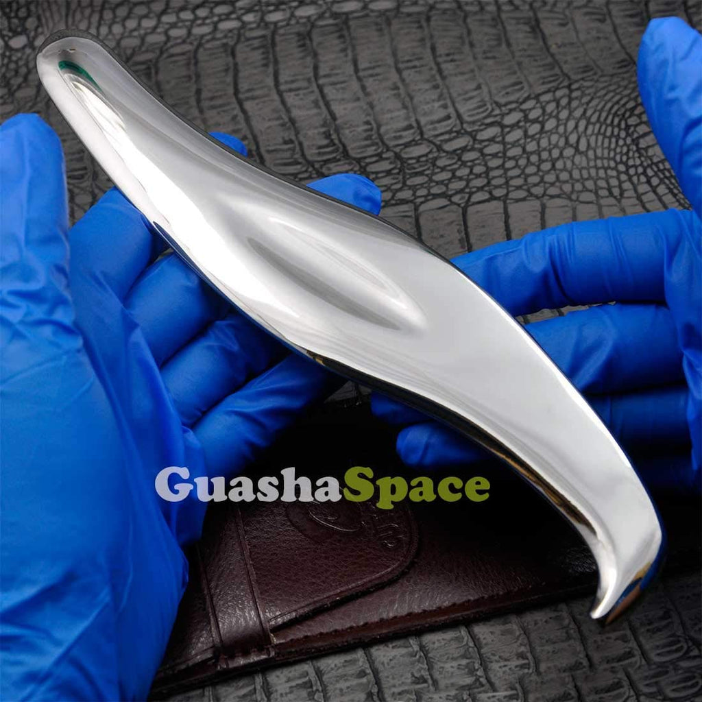 GuashaSpace Medical Grade Stainless Steel Soft Tissue Physical Therapy Chiropractic Sports Injuries Therapy Gua Sha Tool Guasha Scraping Tool (ST001U Type)